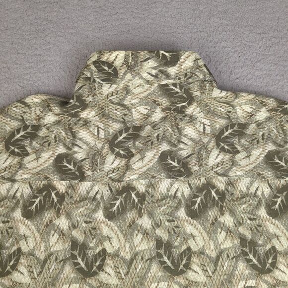 Vintage Manhattan Hawaiian Shirt Mens XL Green Leaves Rayon Button Up - Picture 8 of 12